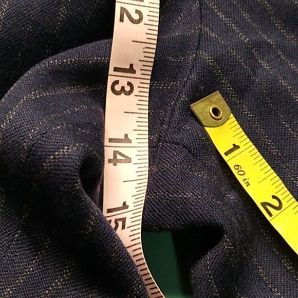 Rafaella Women's Navy 14 Wool Pin Stripe Lined Pants No Pockets Cottagecore - Picture 7 of 9